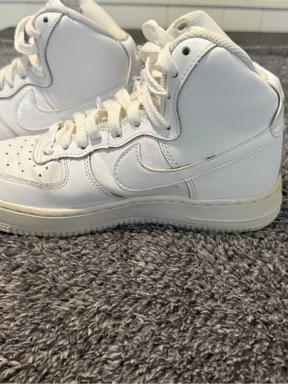 Nike Kids All-White High-Top Sneakers